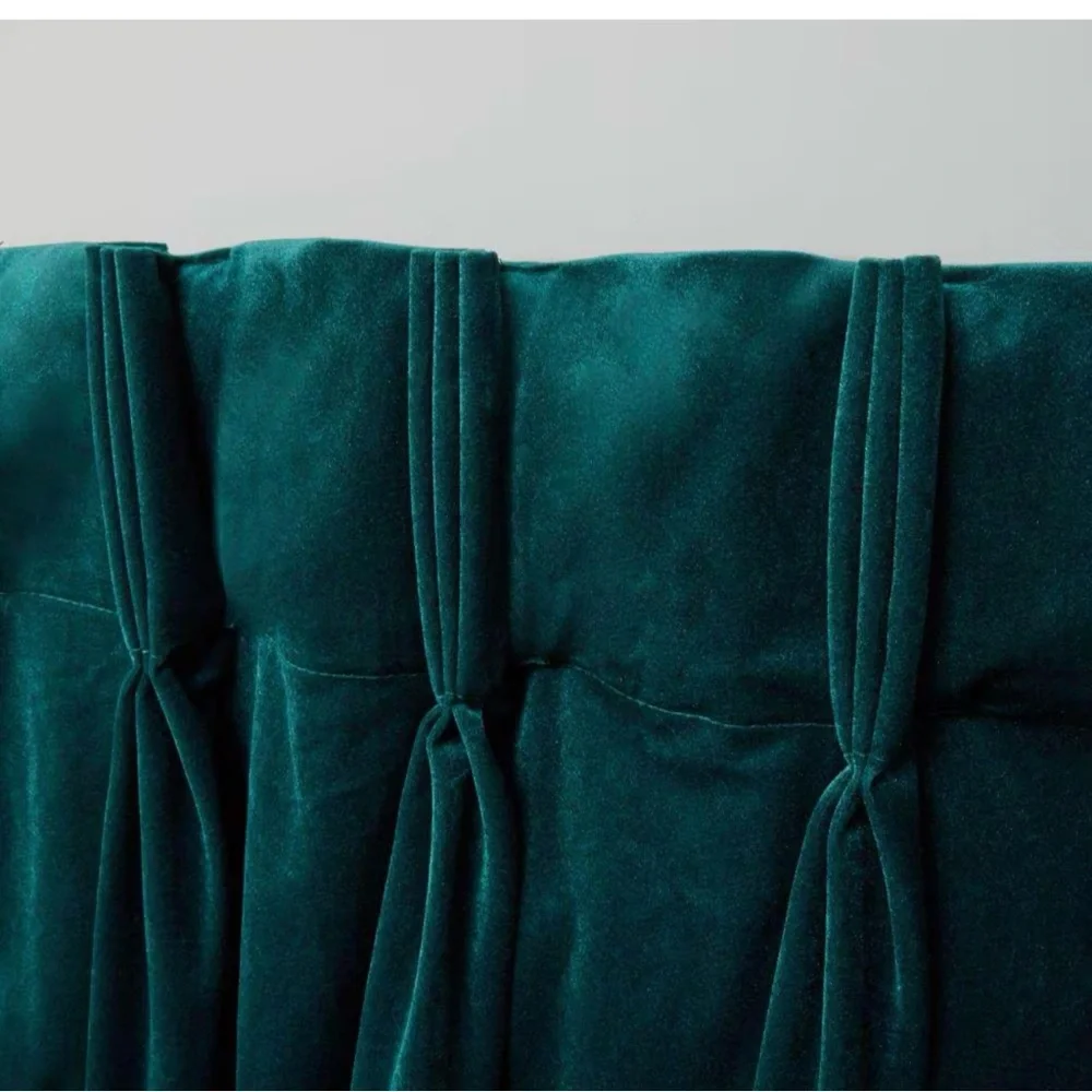 Luxurious Teal Velvet Blackout Curtains - Set of 2